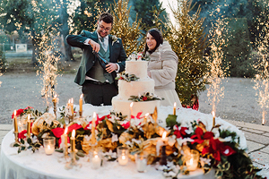 Foto Matrimonio Fede & Erika con Fontane ad Accensione Elettrica al Castello di Belgioioso