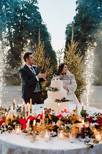 Foto Matrimonio Fede & Erika con Fontane ad Accensione Elettrica al Castello di Belgioioso