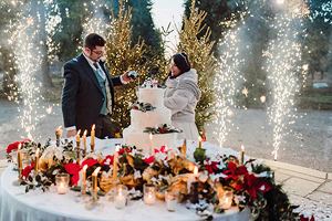 Foto Matrimonio Fede & Erika con Fontane ad Accensione Elettrica al Castello di Belgioioso