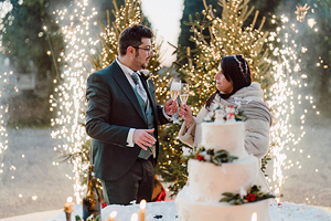 Foto Matrimonio Fede & Erika con Fontane ad Accensione Elettrica al Castello di Belgioioso