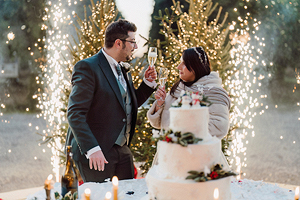 Foto Matrimonio Fede & Erika con Fontane ad Accensione Elettrica al Castello di Belgioioso