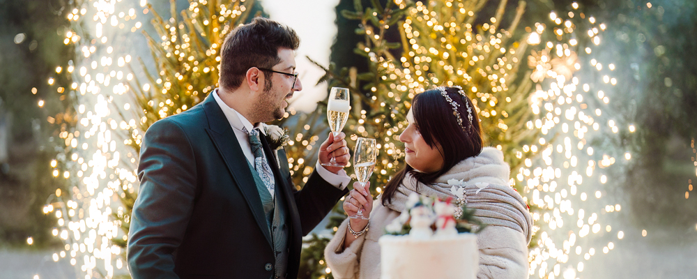 Matrimonio con Fontane Pirotecniche con Belgioioso Service